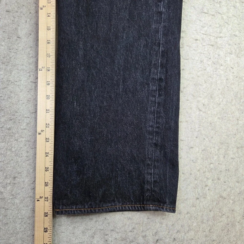 Levi's 501 Original Fit Jeans Mens 42x30 Black Denim Straight Leg 100% Cotton